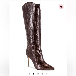 schutz maryana boot in dark chocolate, brand new worn once
